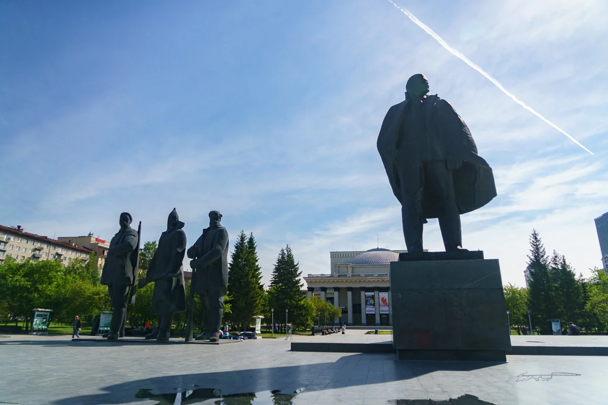 At Lenin Square near the Opera House in Novosibirsk