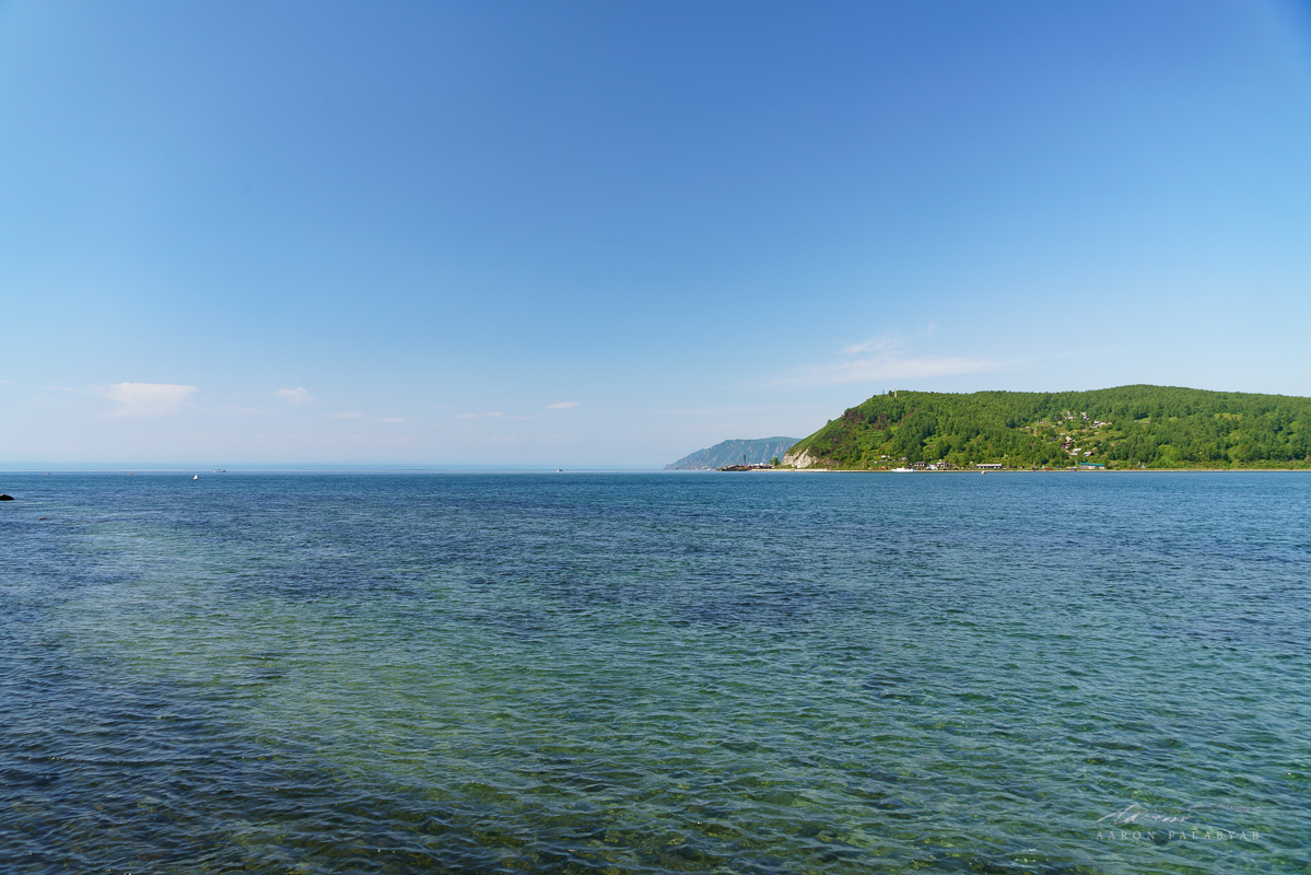 Gazing out towards the invisible far shores of Lake Baikal from the mouth of the Angara