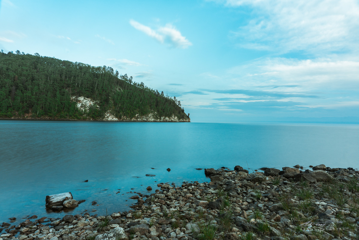 The stony shores of the Baikal