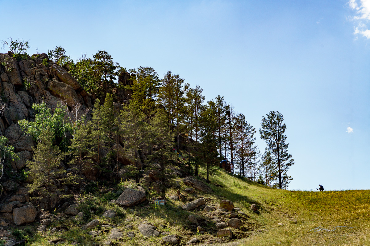 Looking up the hill from below