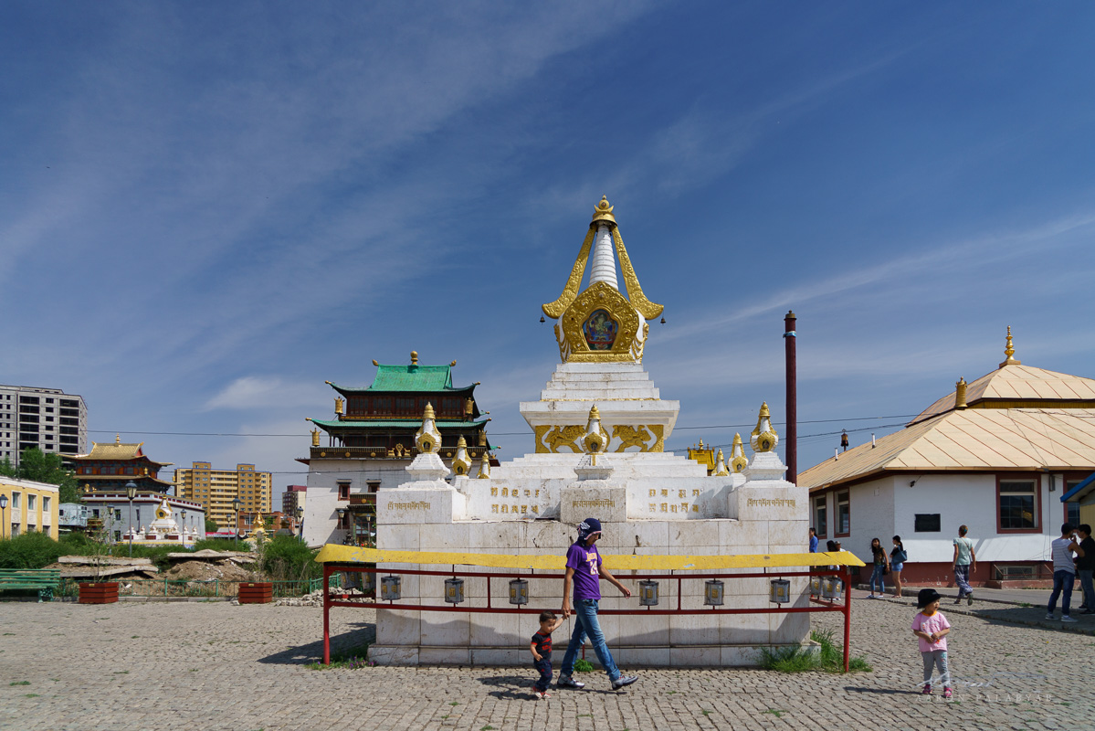 A stupa in the Ghandan Monastery