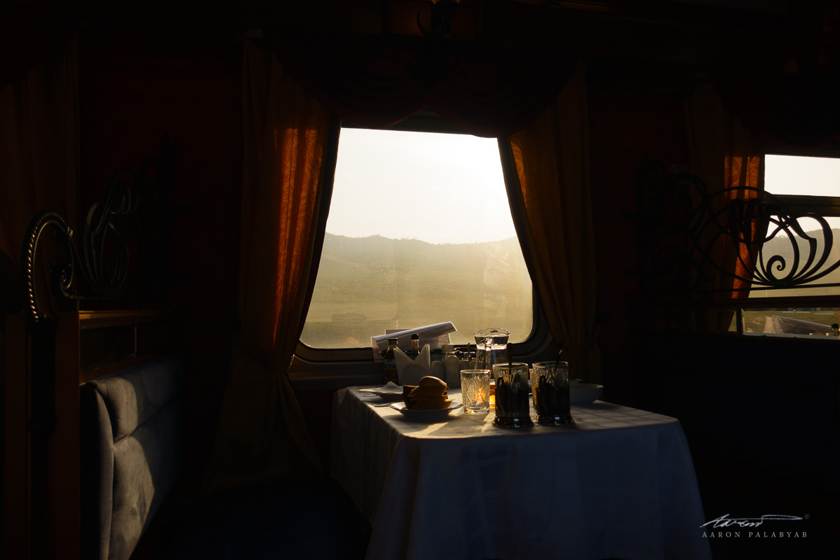 Beautiful morning light on our final hours on the train
