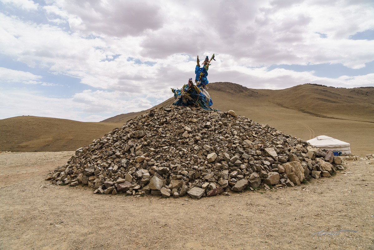 An ovoo in Terelj National Park