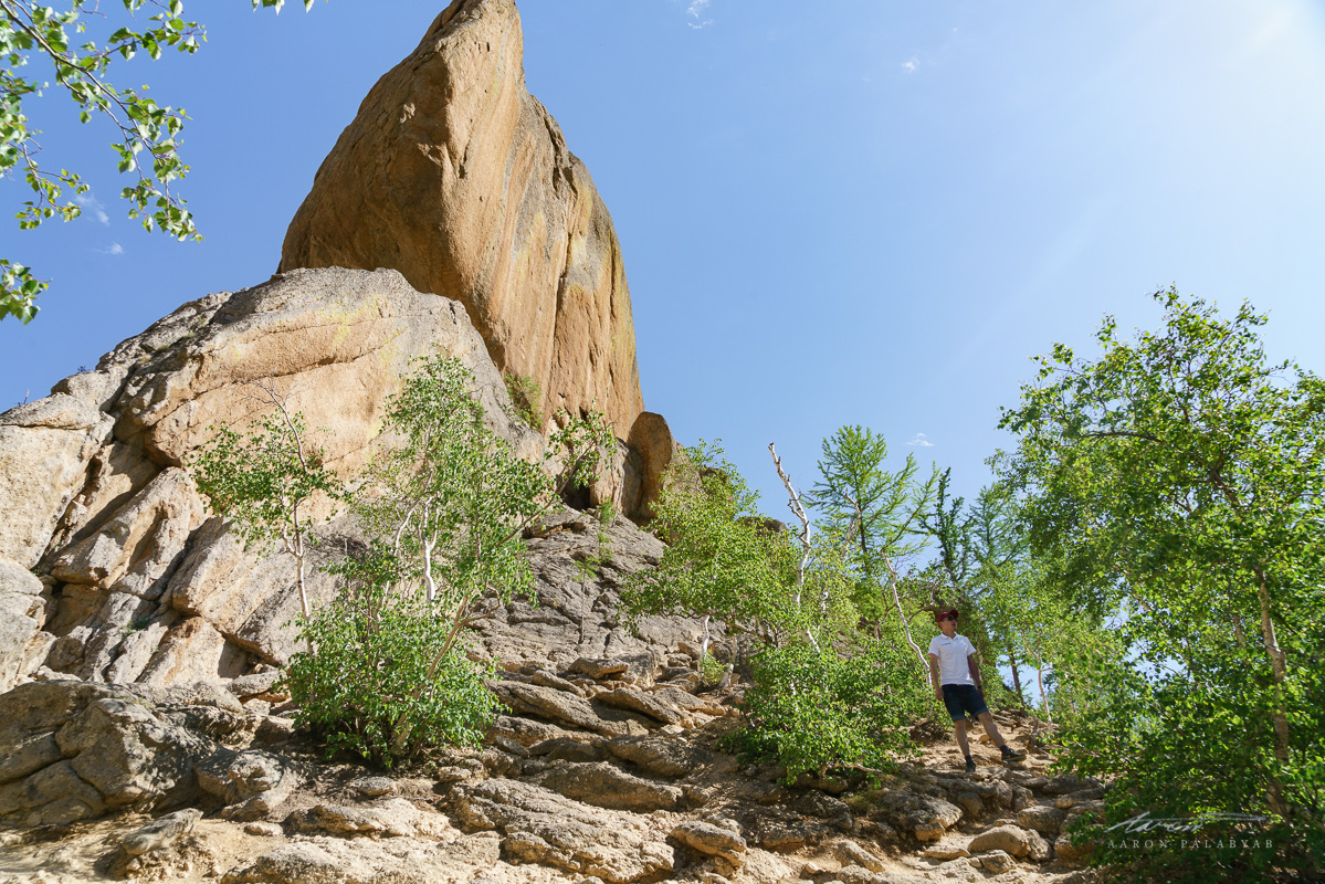 Hiking up Turtle Rock