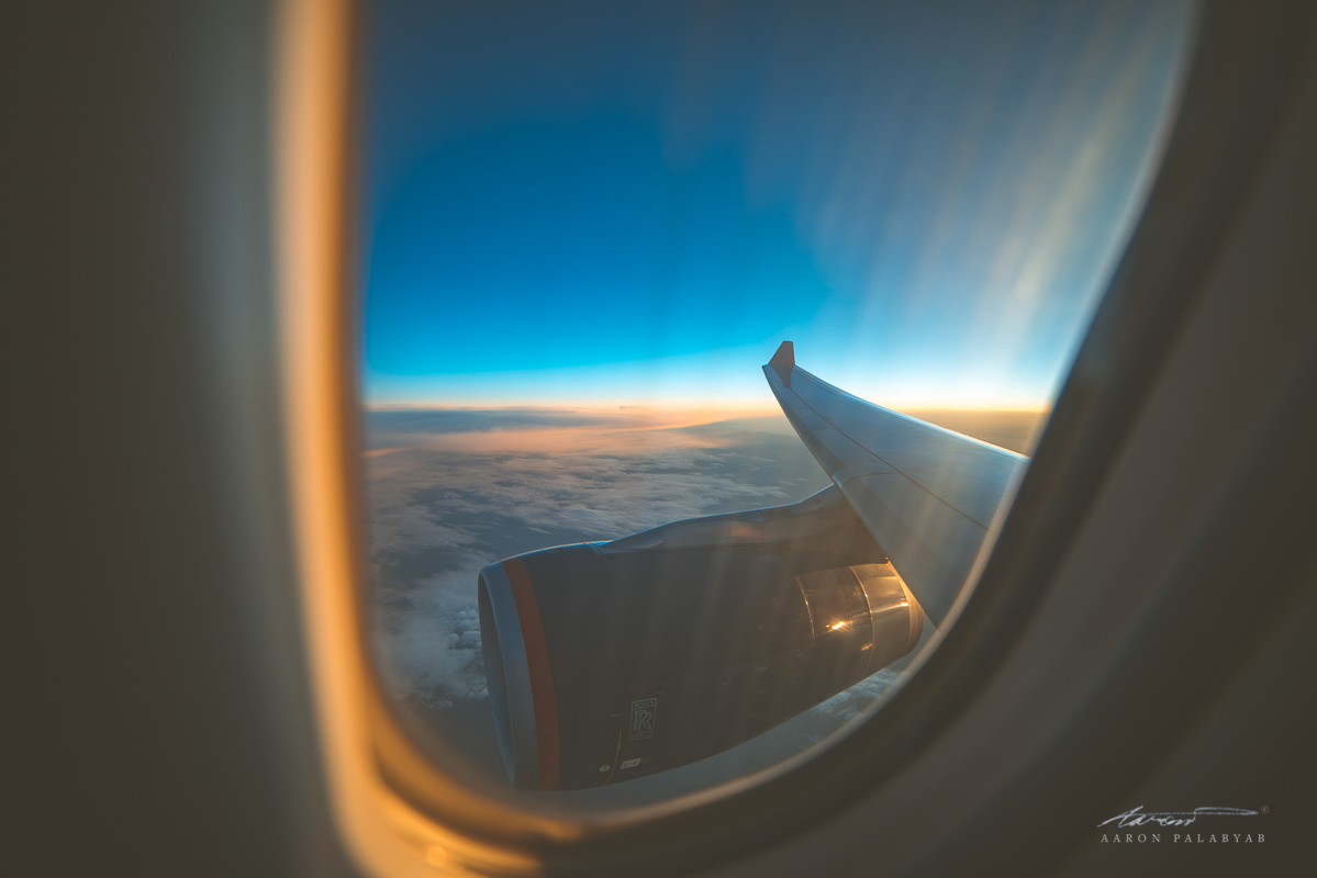 Sunrise off our wing