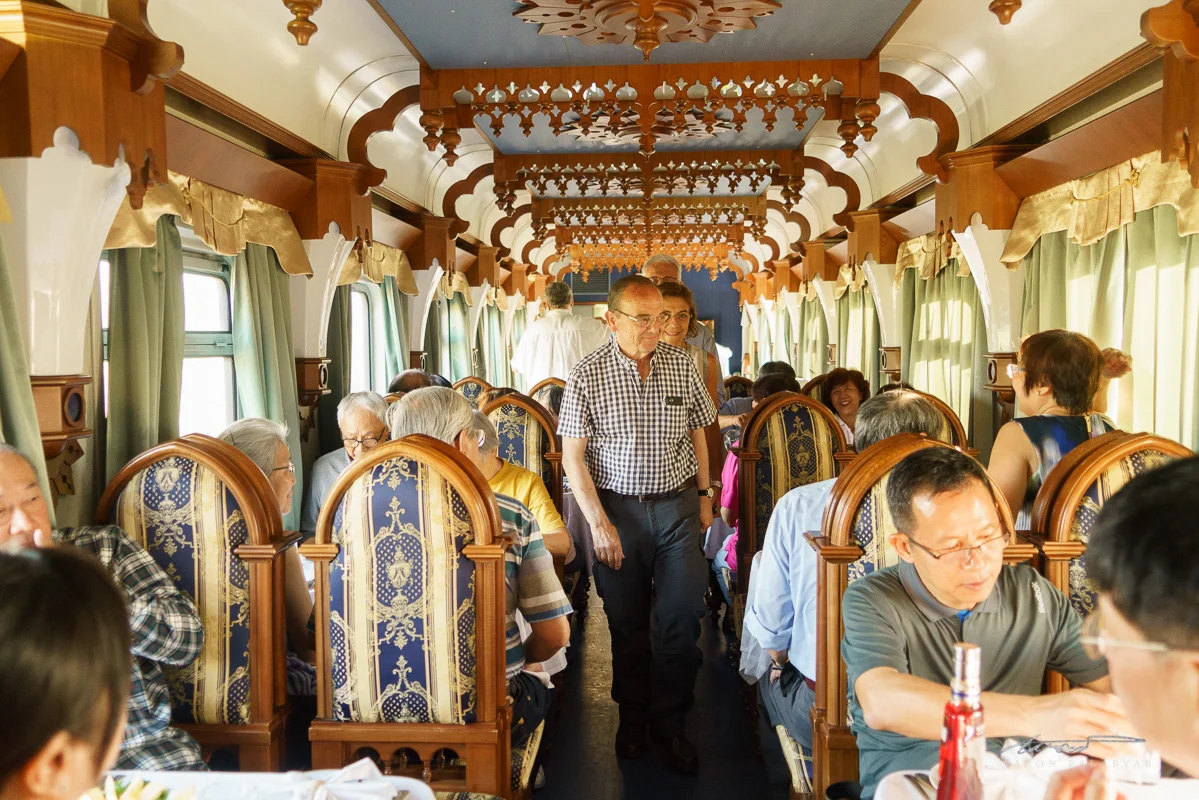 The lounge car on the Grand Trans-Siberian Express