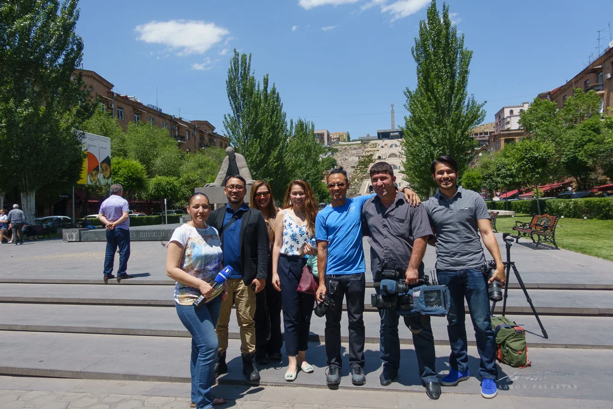 We had the privilege of doing a televised interview where we invited Filipinos to visit Armenia. Taken at the Yerevan Cascade.