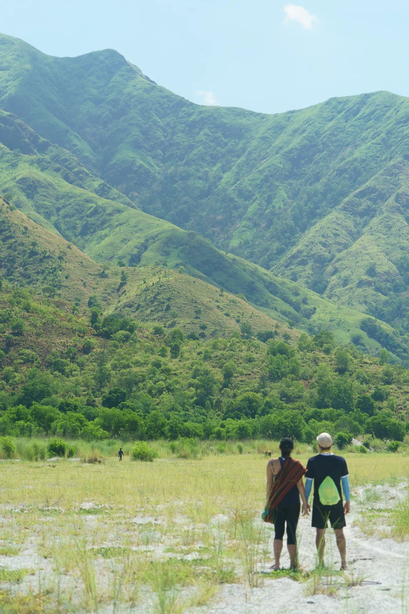 Walking with a view of the Zambales mountains