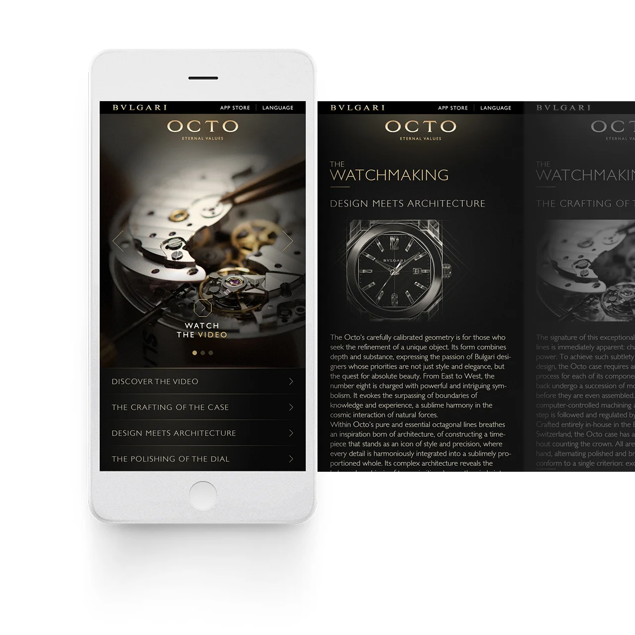 Bulgari Octo — Mobile craftmanship pages