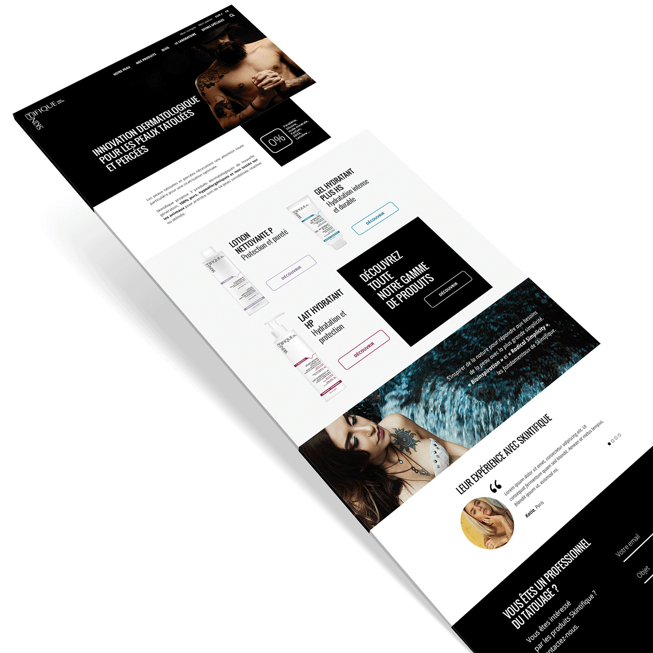 Skintifique — Responsive website