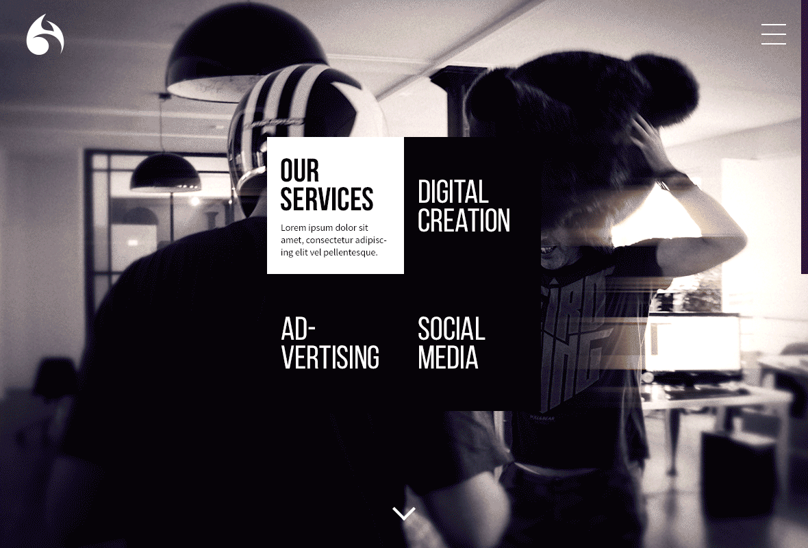 Carburant Agency — Interactions prototype of the menu navigation