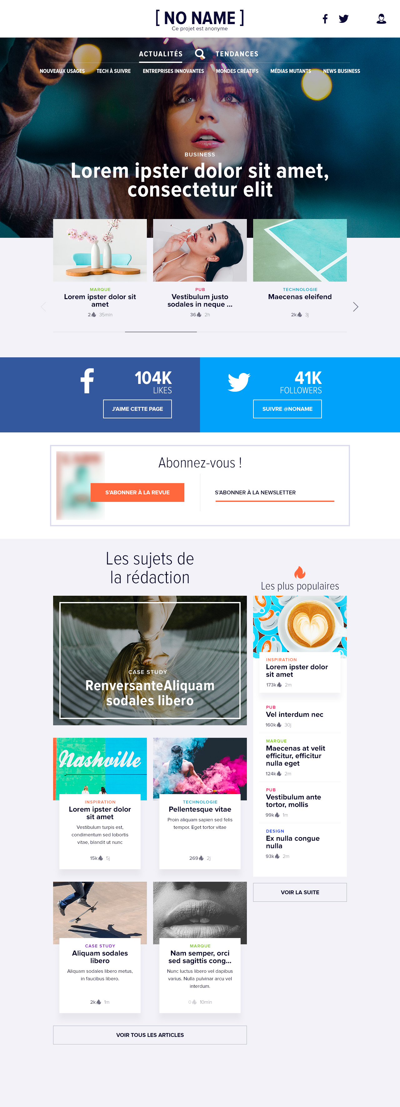 Anonymous project #1, responsive website