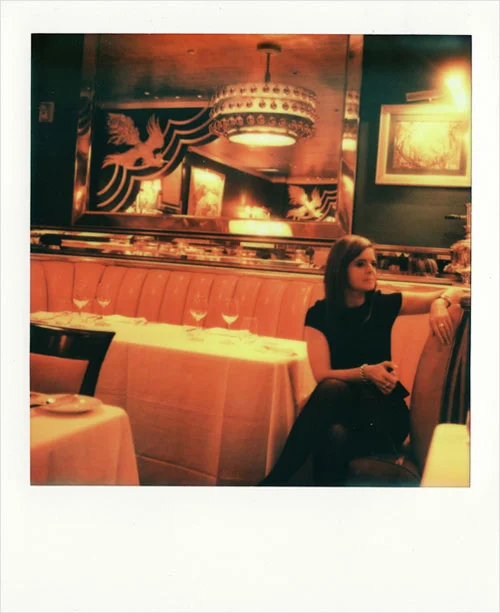 Spinster Style , 2012, from Four Sisters , Polaroid SX-70 print made with PX70 Color Protection Film, mounted on Impossible Project White Leather SX-70 Polaroid Camera Case, white kid leather gloves (made in France, 1970s). Dimensions: 8.75 in long, 4.75 in. wide, and 1.5 in high.