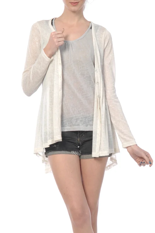sheer sleeve cardigan