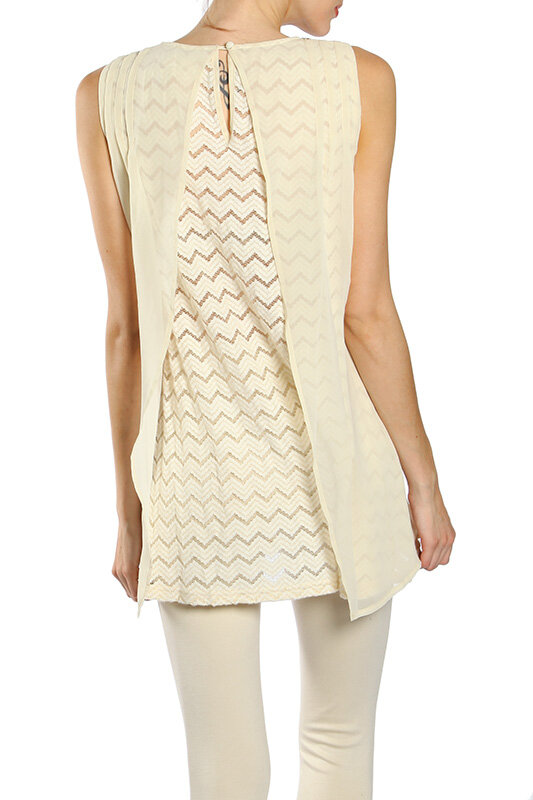 beaded racerback chiffon top