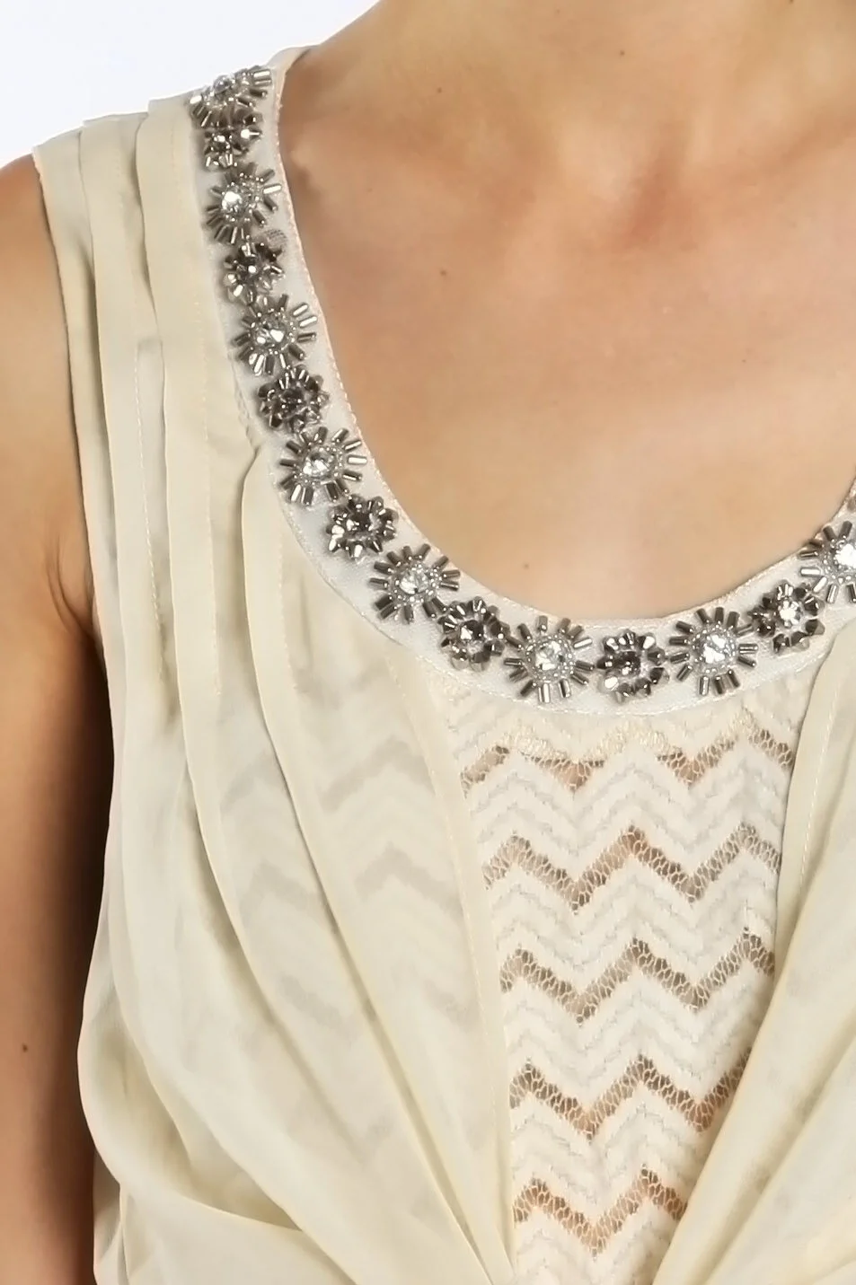 beaded racerback chiffon top