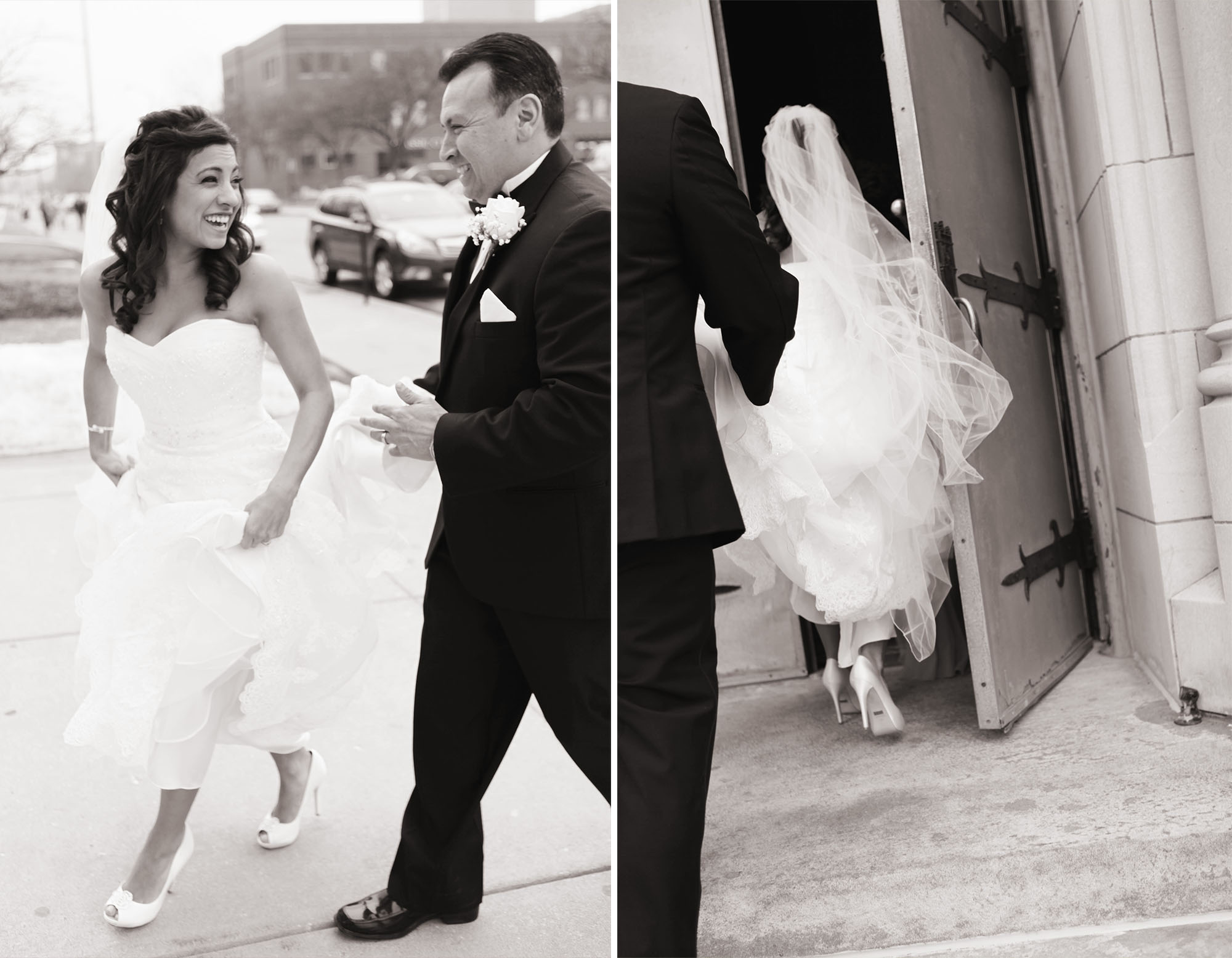 Danielle arriving at the Church with her Daddy! 