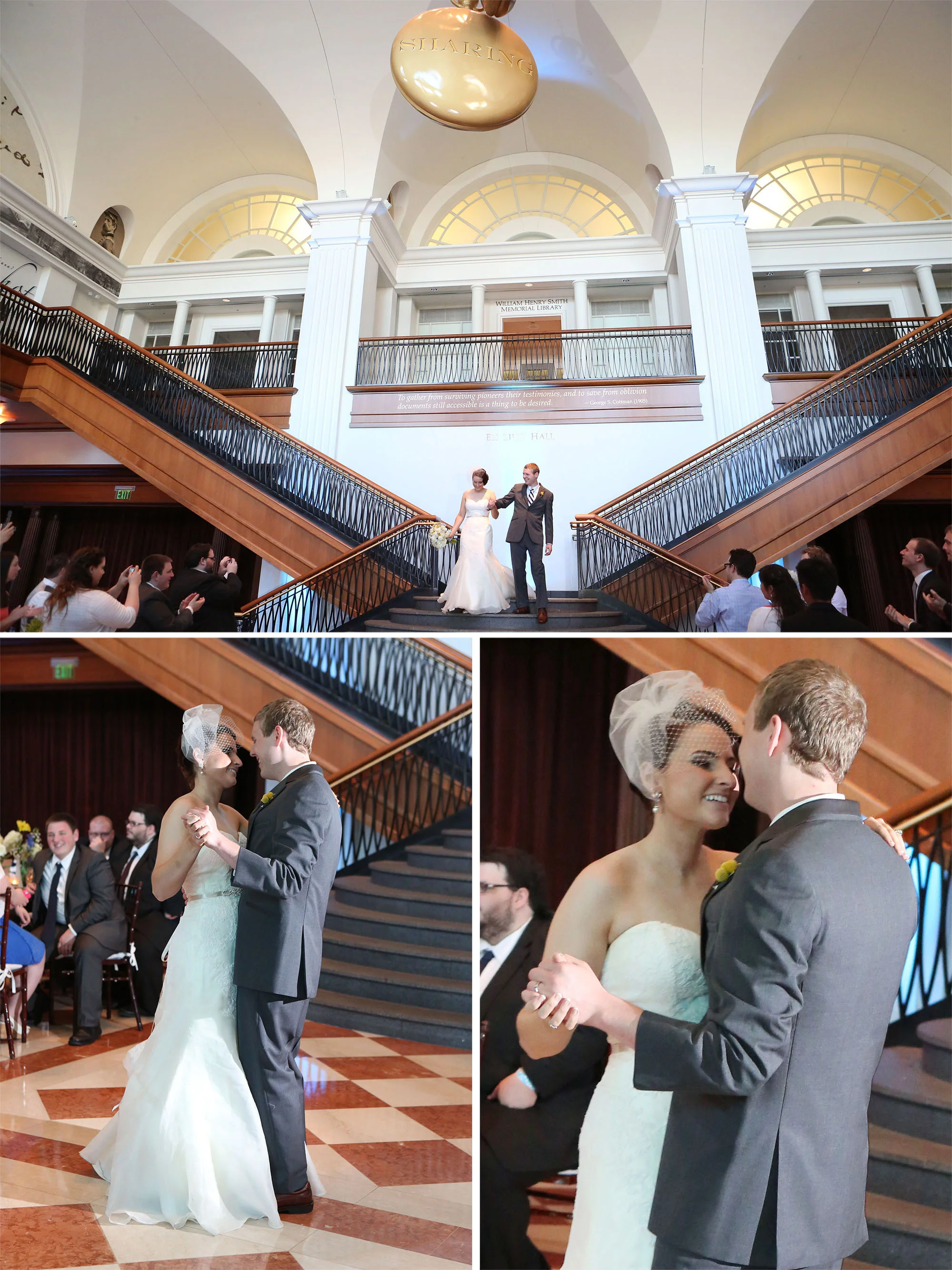 The grand staircase at the Indiana Historical Society made for the most dramatic bridal party entrance ever!&nbsp;Loved it!&nbsp;