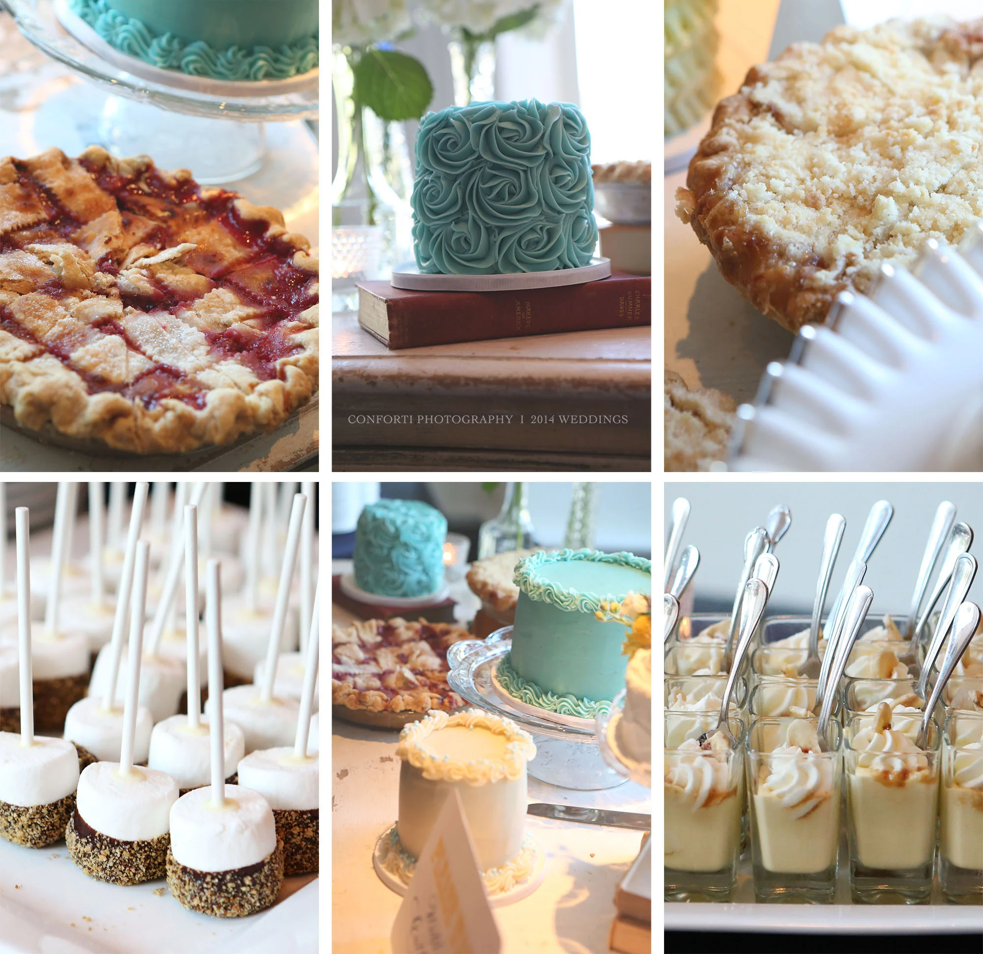 Amazing cakes by the Confectioneiress out of Zionsville and the delicious pies by My Sugar Pie, also out of Zionsville. They know how to do dessert! They had so many delicious options it was impossible to choose (so a little bit of each had to do!)