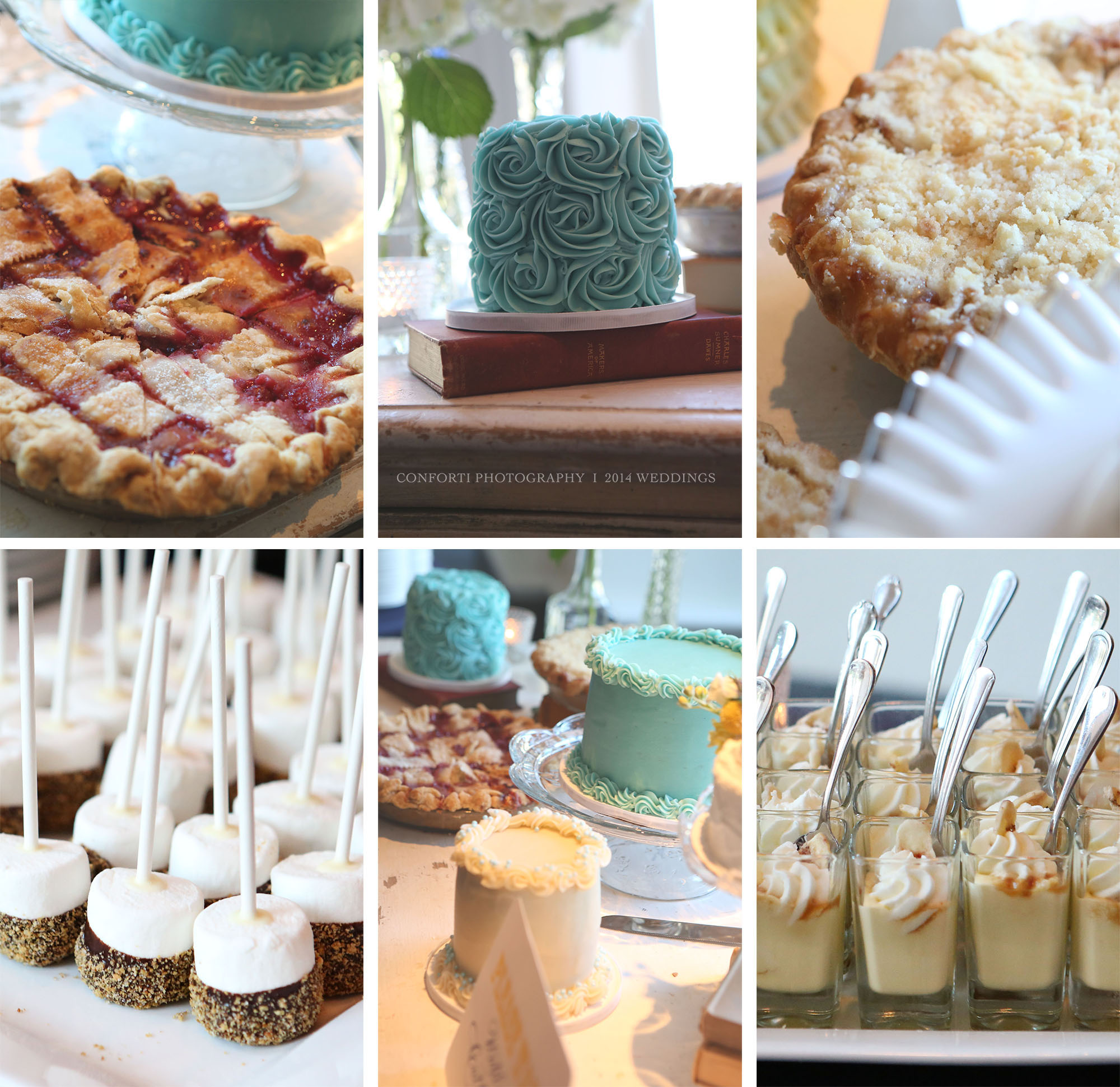 Amazing cakes by the Confectioneiress out of Zionsville and the delicious pies by My Sugar Pie , also out of Zionsville. They know how to do dessert! They had so many delicious options it was impossible to choose (so a little bit of each had to do!)