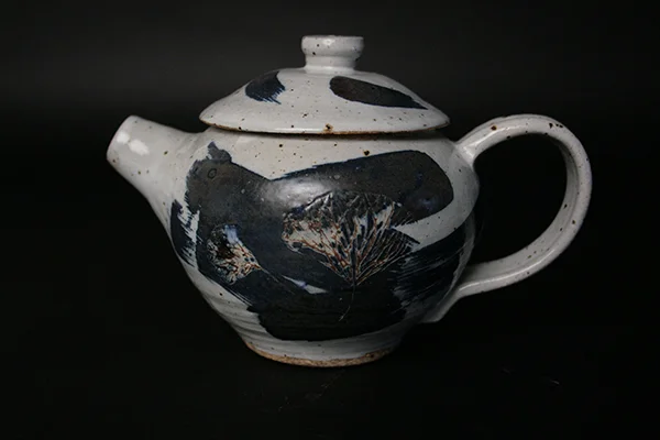 Ginkgo Teapot 2013 Stain and glaze on stoneware, hand-etched design