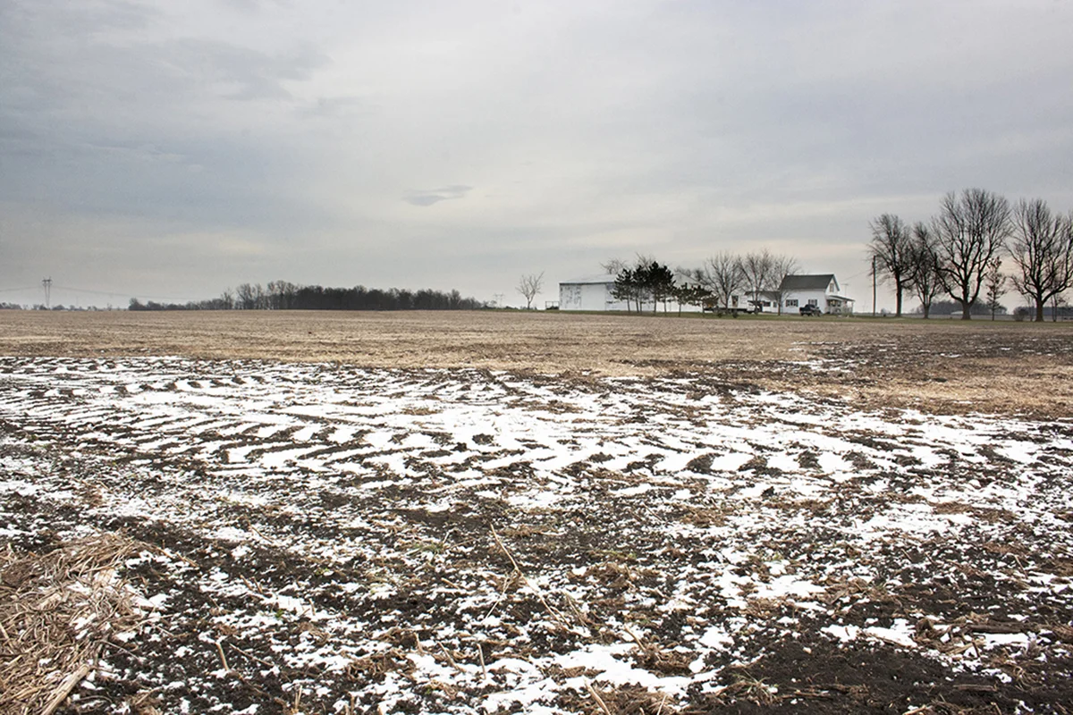 Tire Tracks, Rural Indiana 2015. Dye-based inkjet print on resin-coated paper. - 12” x 18”
