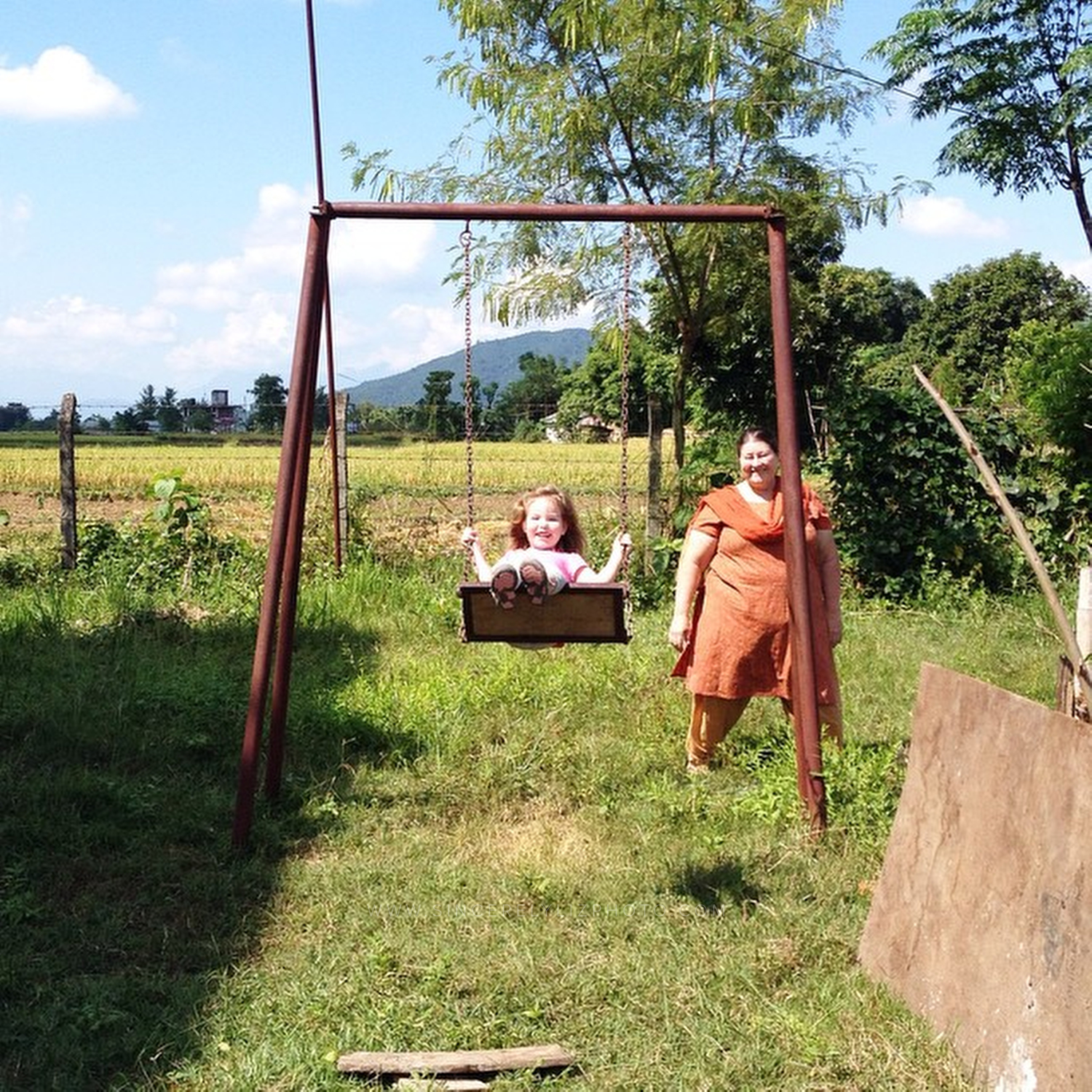 Fun on the swings!