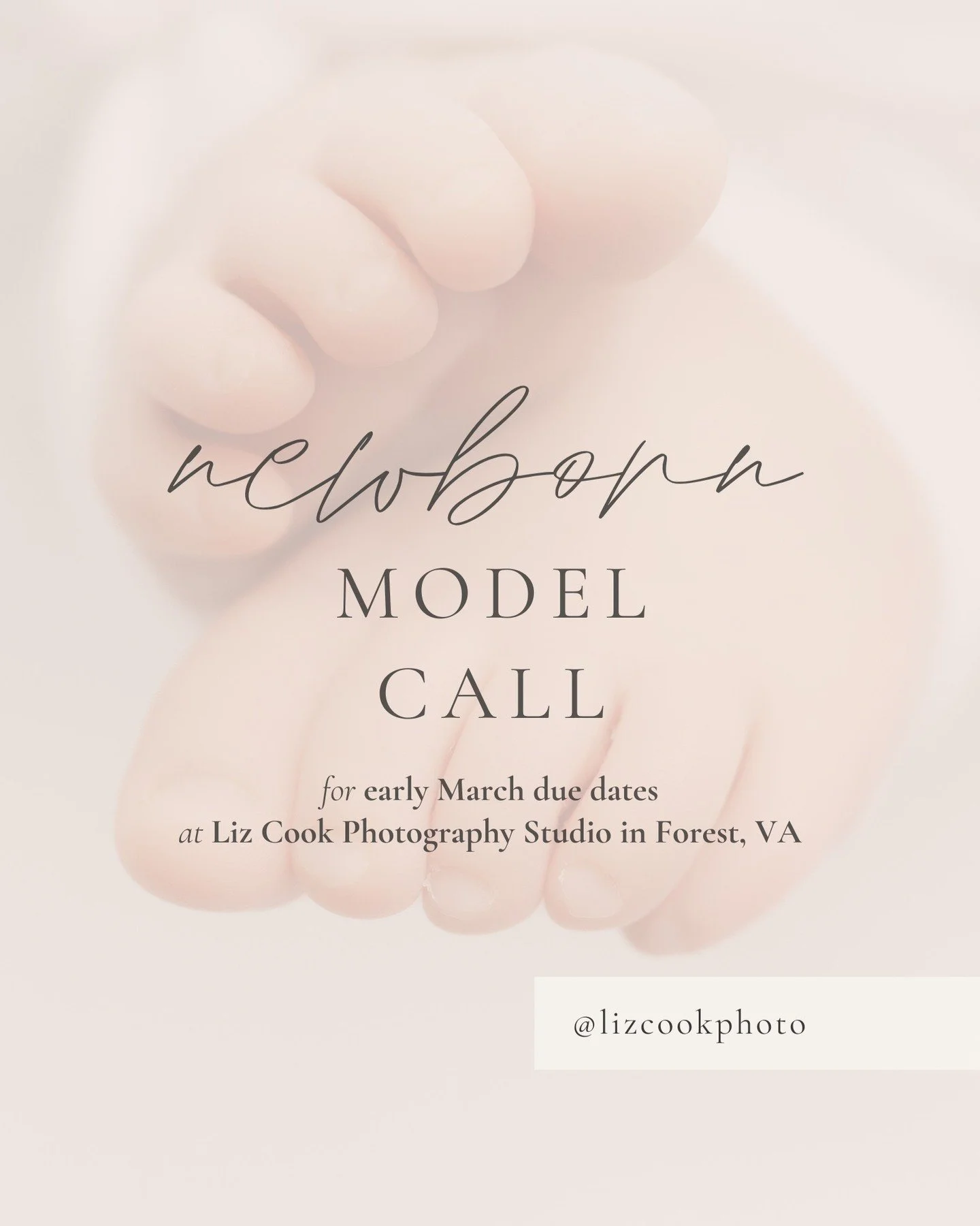🌟 M O D E L . C A L L 🌟

I am looking for one newborn family to photograph in my studio in late March or early April.

This session is for practice and creative refinement as I continue working to improve my newborn work.

Who I&rsquo;m looking for