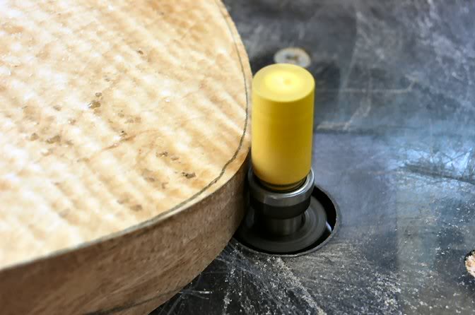 Just be certain the router bit is set to allow for the different heights due to the forearm contour.