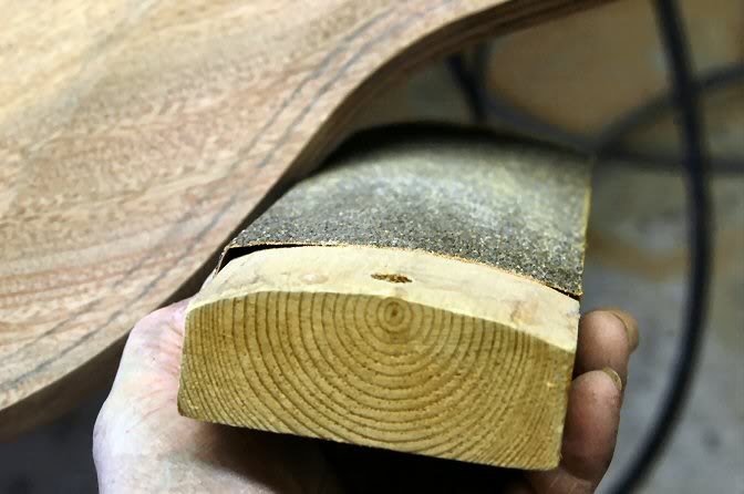 Or for a more “tactile” approach, make a curved sanding block and sand. Using the pencil marks to indicate the areas that still need attention, continue until it is all evenly done. Follow up with a finer grit paper and that little facet is complete.