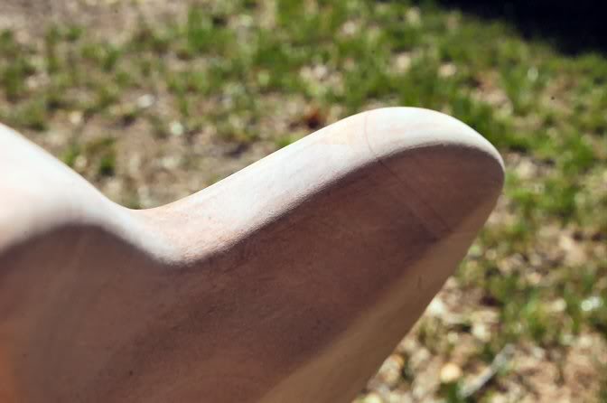 The sunlight trick may seem rather simplistic, but once you try it, you will see exactly how revealing it can be, far more than a lamp. If any irregularities are found, simply go at ‘em with a finer grade paper. The finer grade removes lumber at a much slower rate, allowing better control of what’s happening.