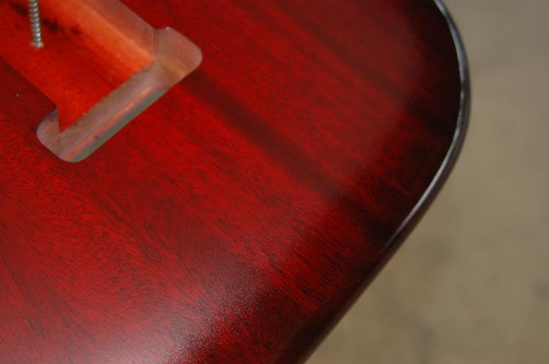 At this point I will begin tinting the edge of the back. I haven’t yet because I wanted to get the top’s veneer edge to closely approximate the density of the mahogany. Now I’ll give it a coat every time I do the top.
