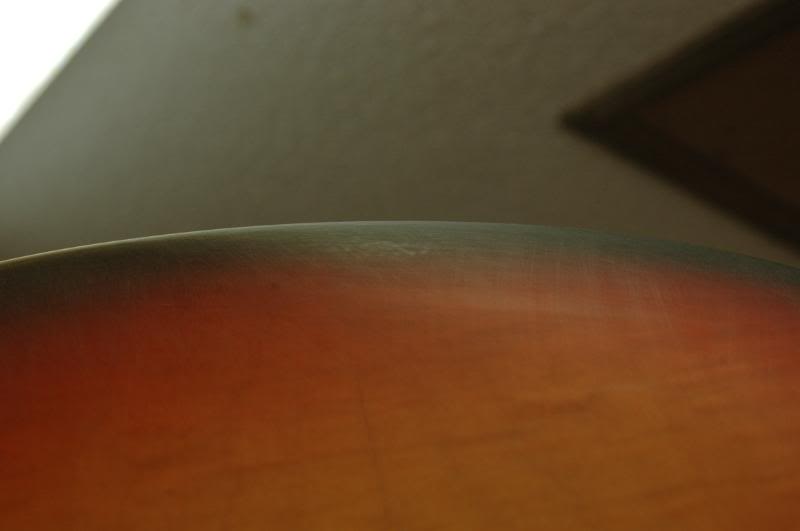 Then, dust and check for anything I missed. You can barely see at the edge an area that has not been touched by the sandpaper.