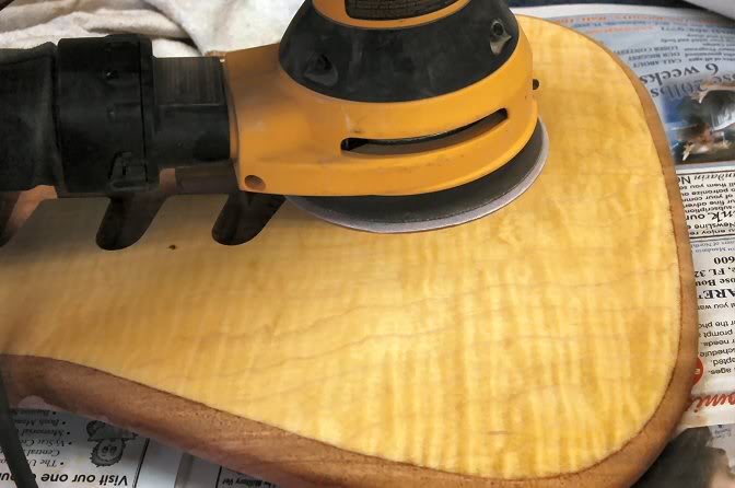 So I wash it down a couple of times, and let it dry to analyze the shade. Then I’ll lightly sand. What this does is take away some of the “high” spots, which leaves the lower areas really intense.