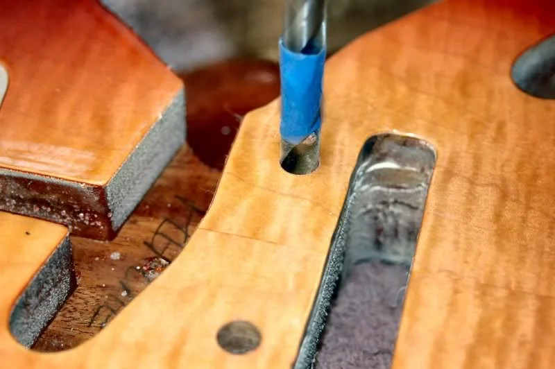 Once the location is marked, over to the drill press.