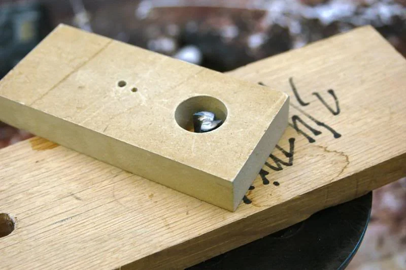 Then com back and finish cut the edges. I will now set the router to full depth to cut the ¾ inch. The blocks are simply a time saving device, I know the template is ¾ thick, and I want to cut ¾ beyond. So 1 ½ inch is the mark.