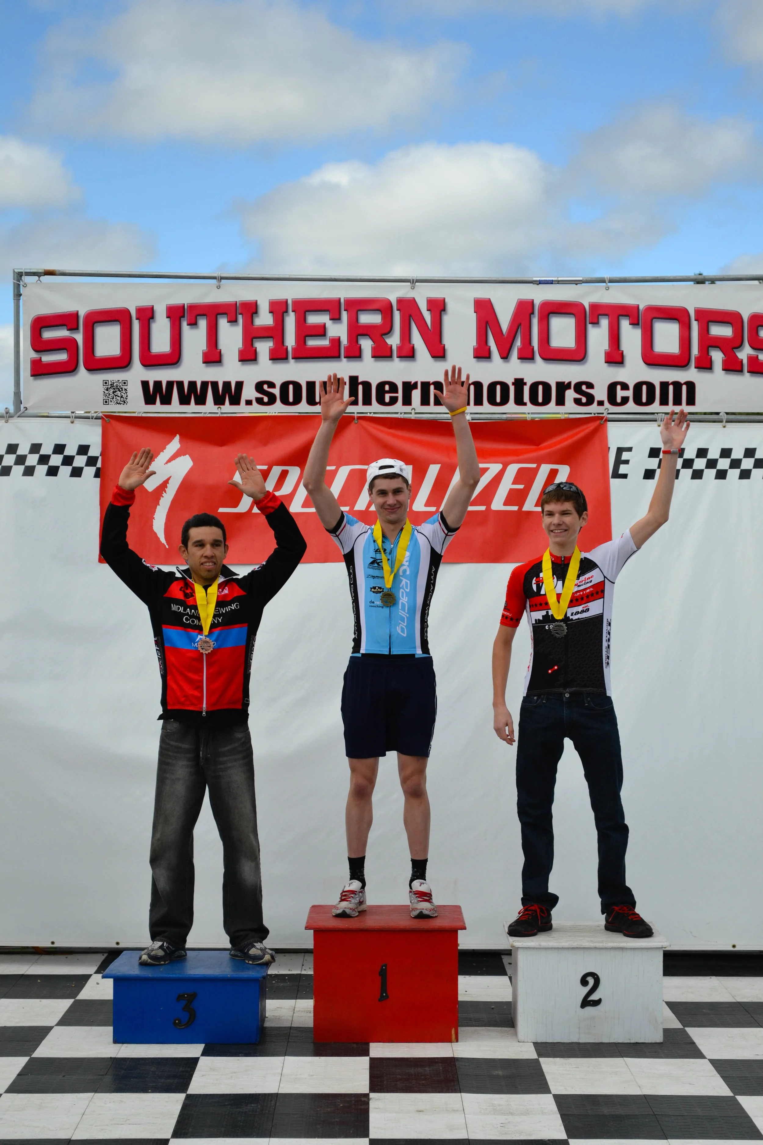 Danny on the podium for winning the Men's Category 4 race!