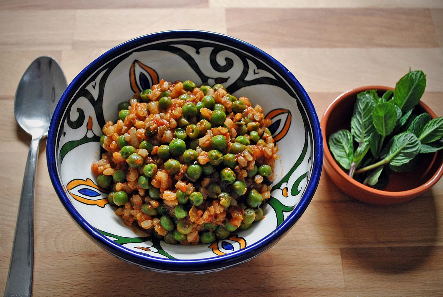 Sweet Fresh Minted Peas & Farro