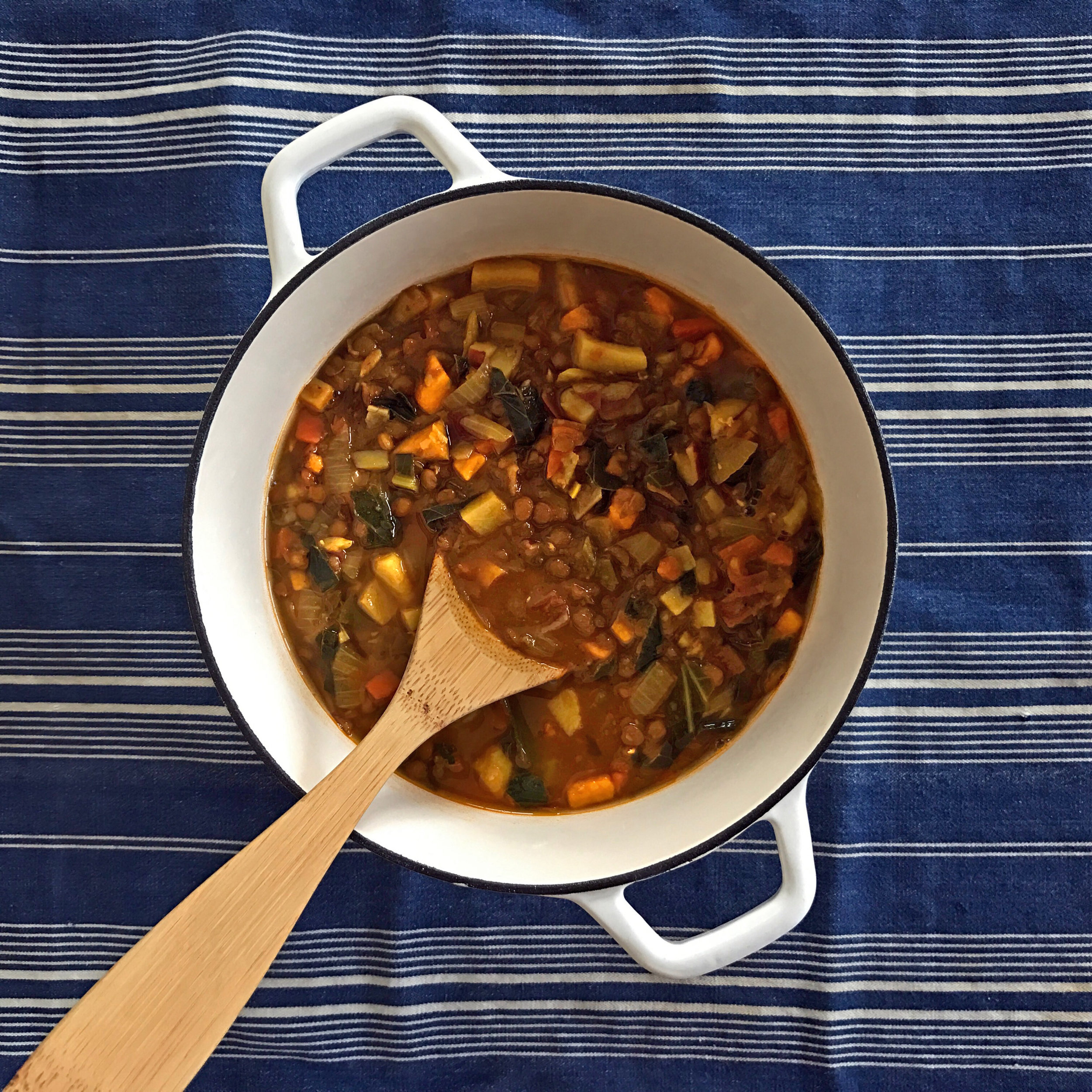 Curried Potato Lentil Soup