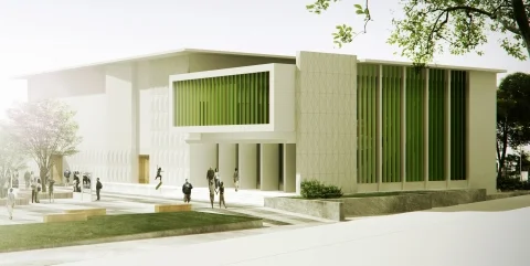 a competition project visualisation for 'Cosmos' cinema reconstruction, Plovdiv