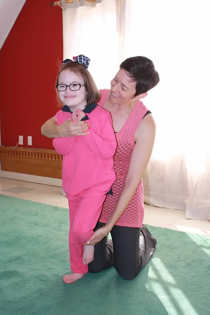 The fabulous Molly and Gita love practicing tree pose together!