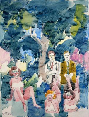 Figures Under Tree
