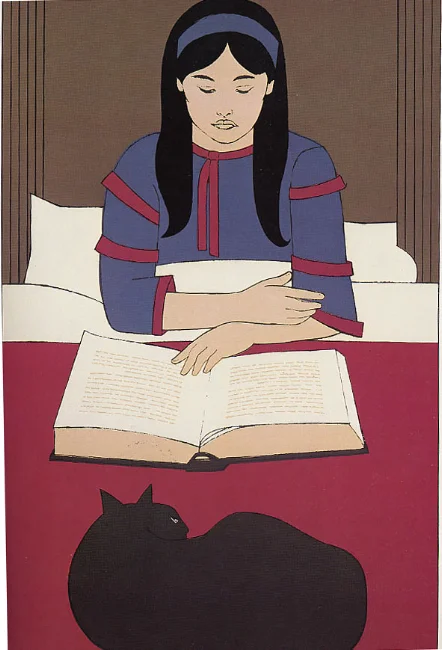 Child Reading-Red