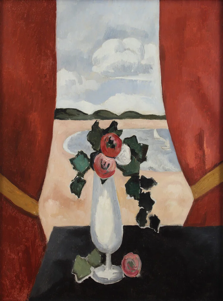 Red Camellias in a Vase