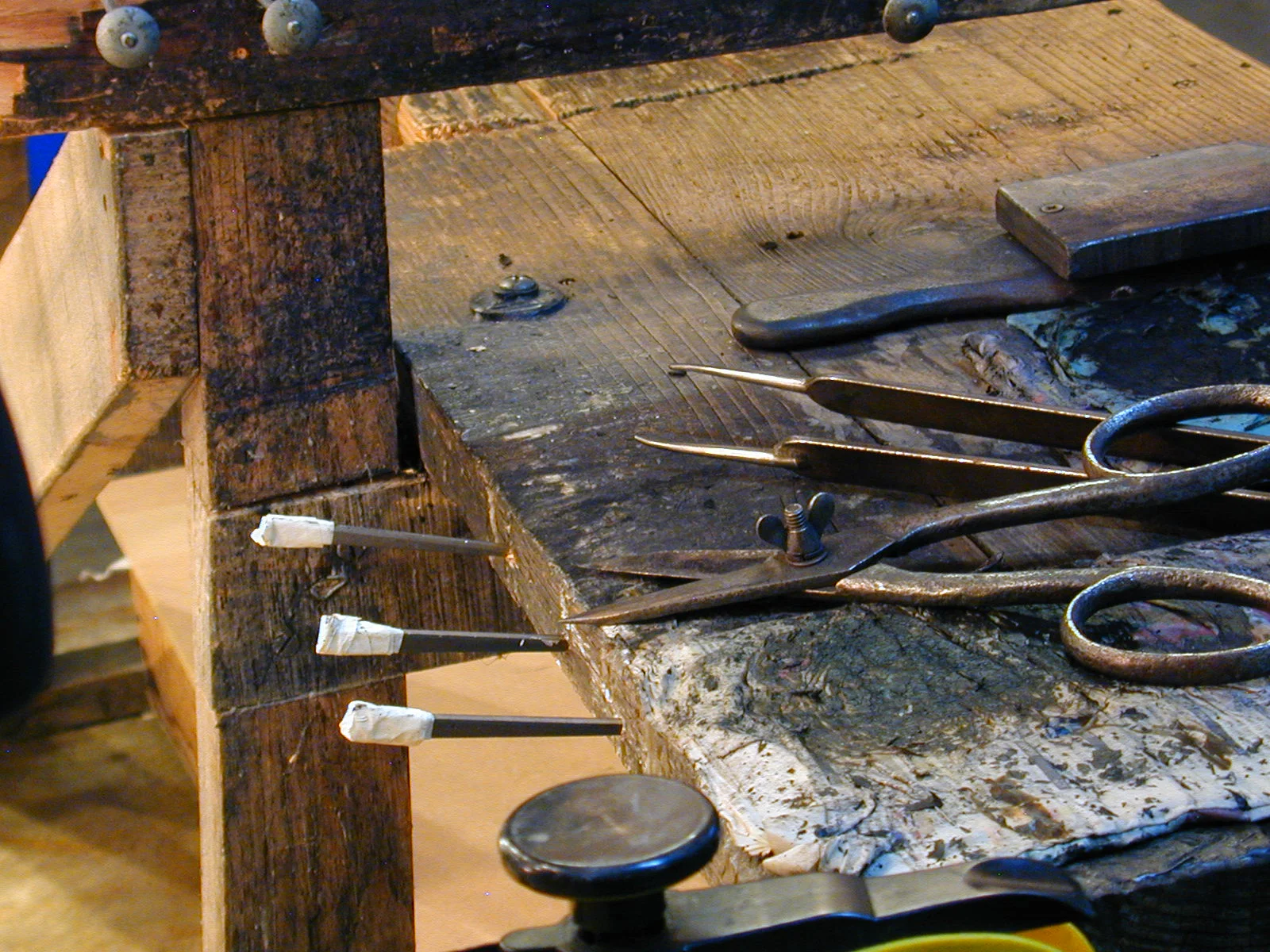 glass blowers bench eirian studio glass.JPG