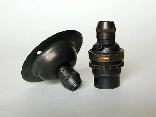 Antique bronze ceiling rose and lampholder