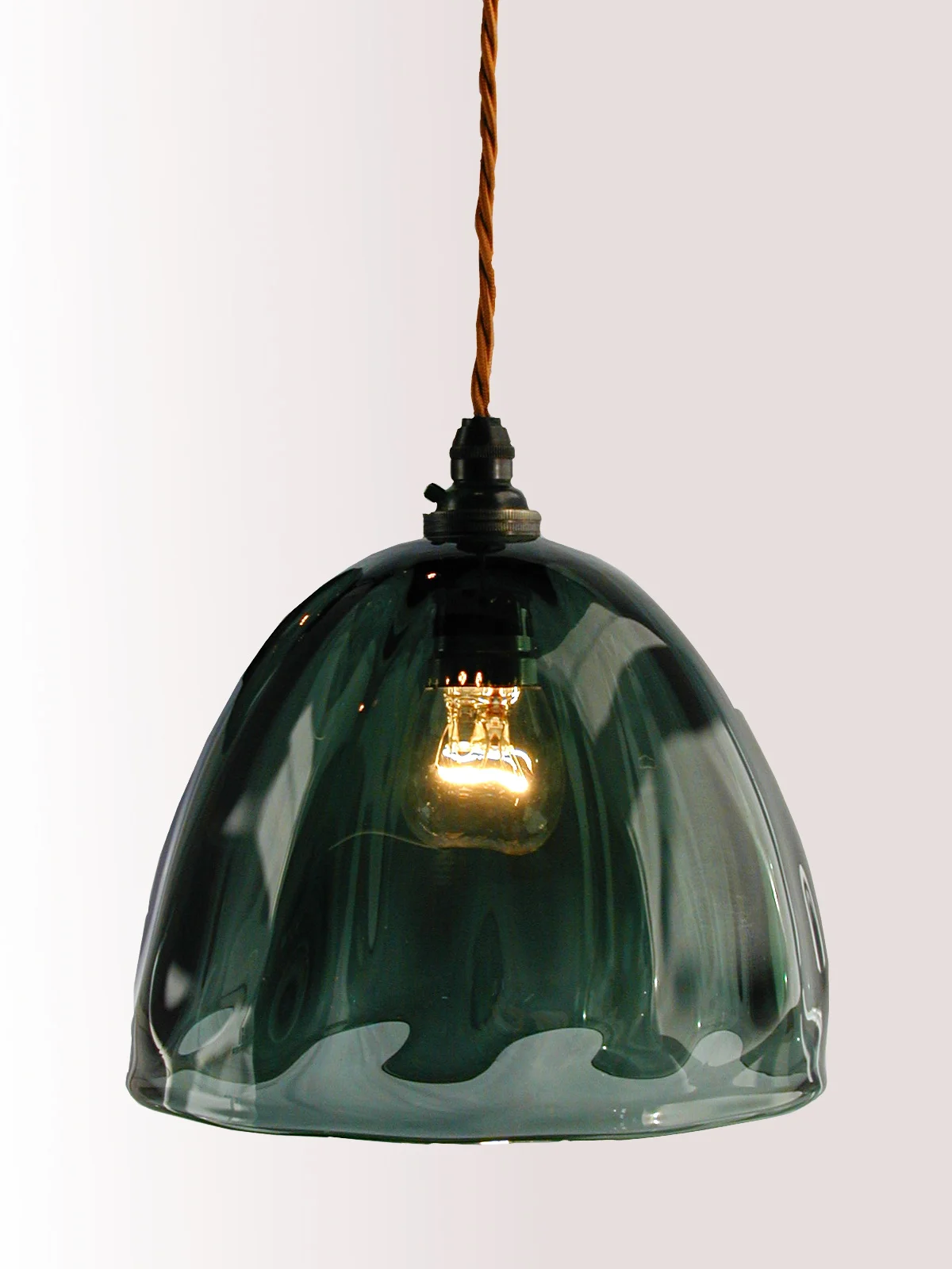Grey hand blown glass pendant lampshade