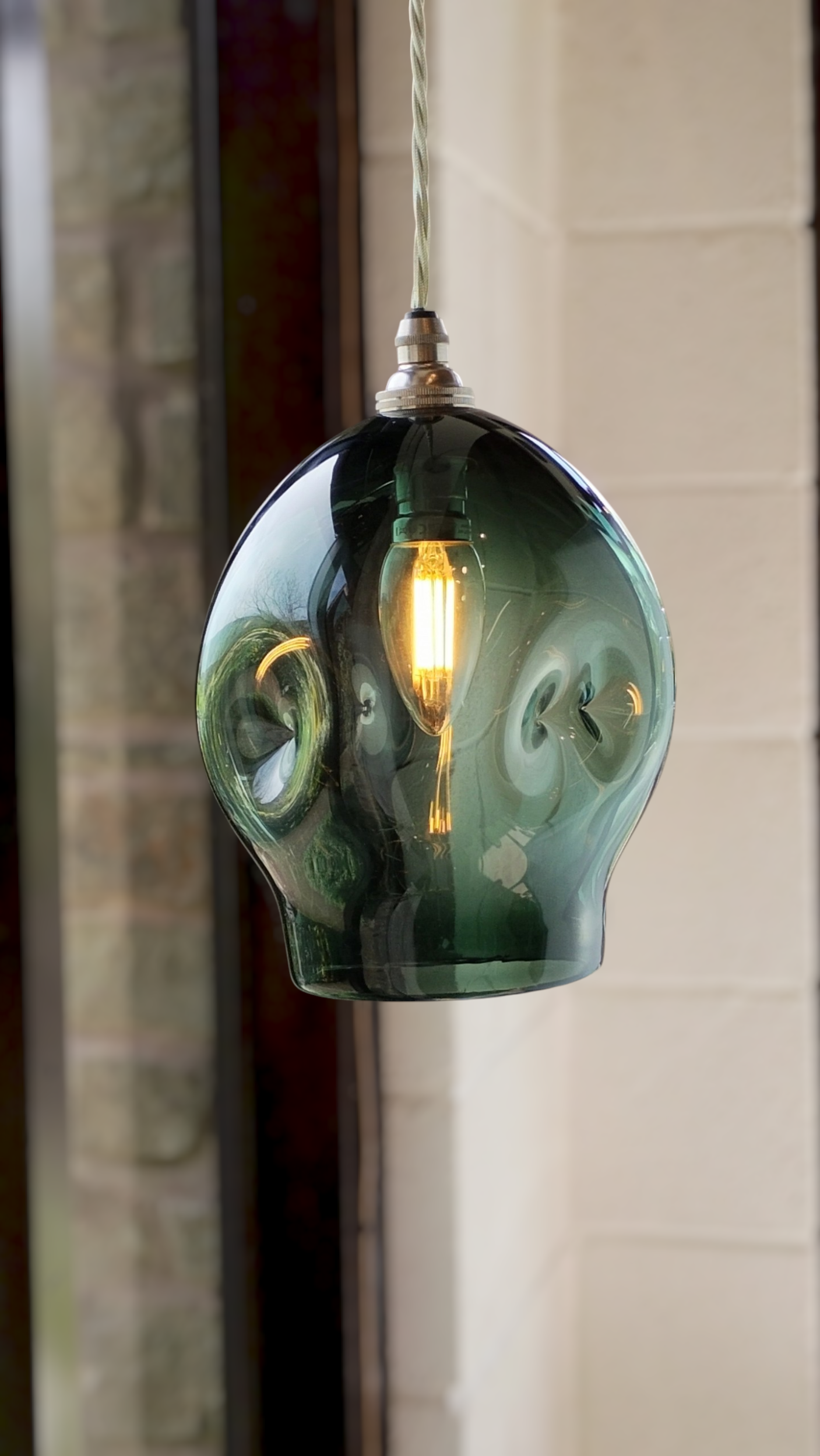 Medium Toque Pendant Light in Smoke Green MDTQ-010