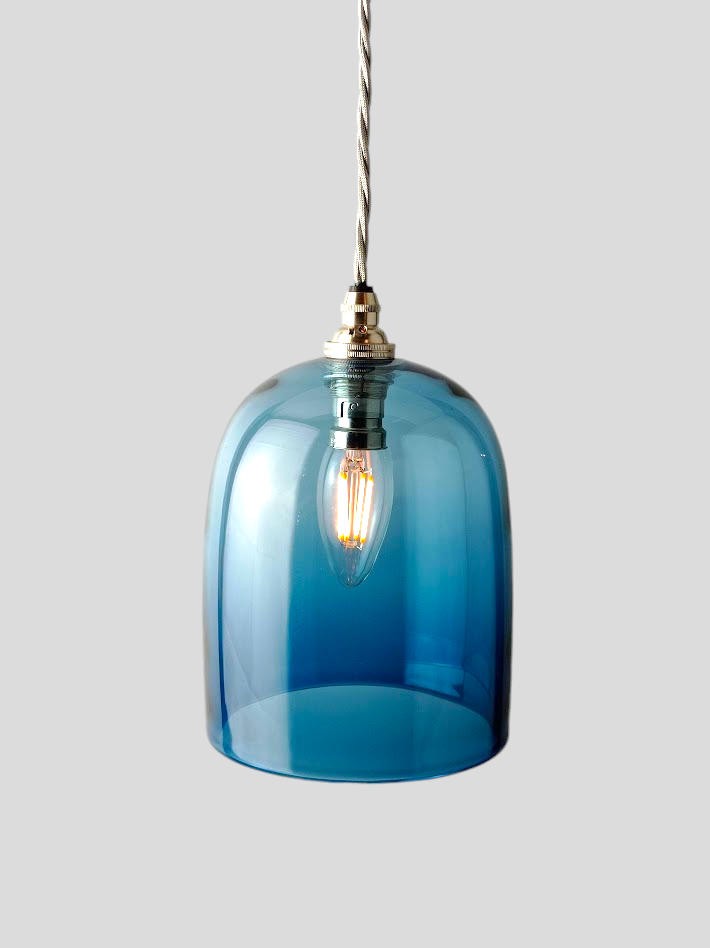 Cloche Pendant in Steel Blue CLH016