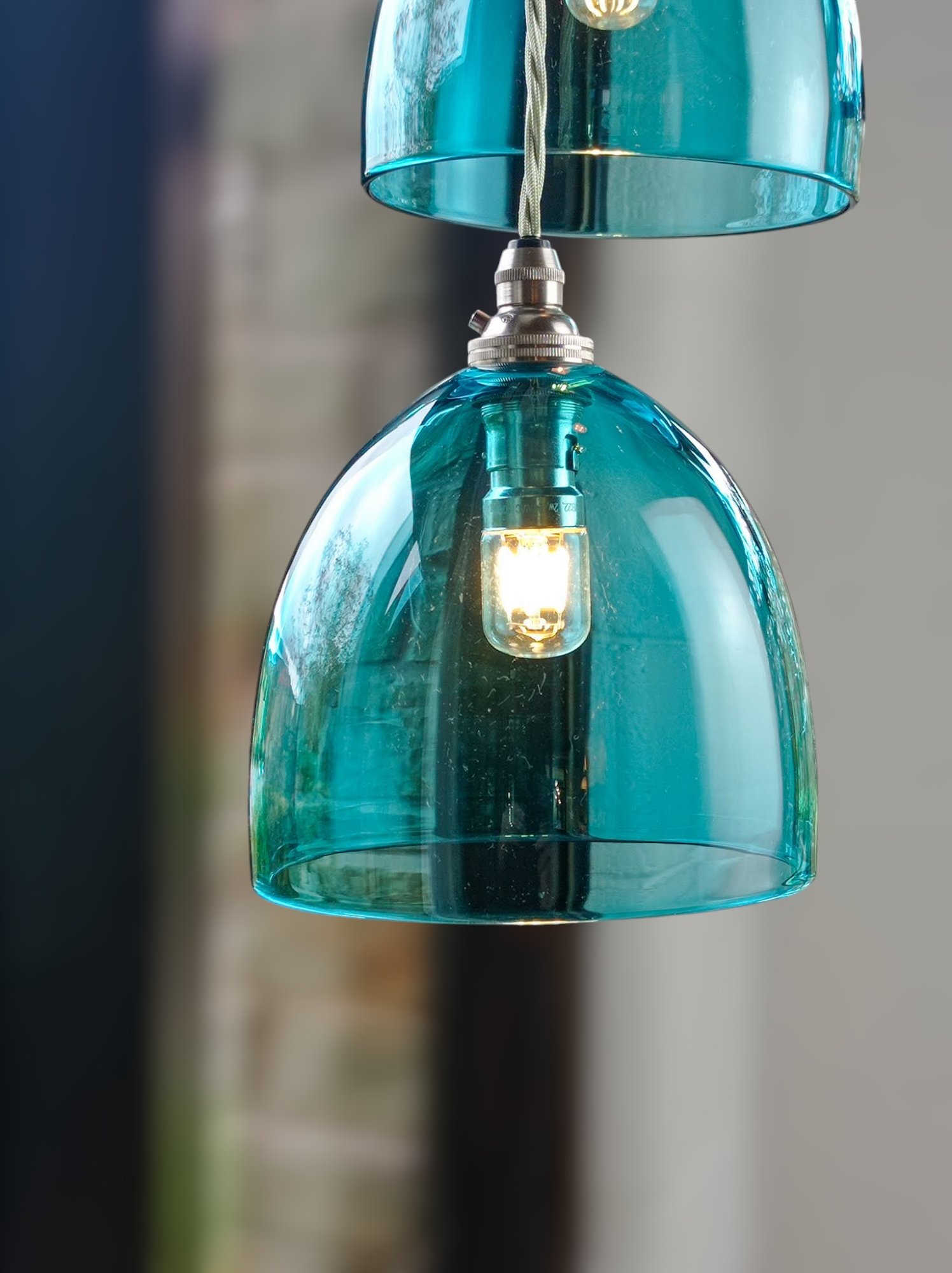 Small Dome Pendant in Teal x3 SDM010c.jpg